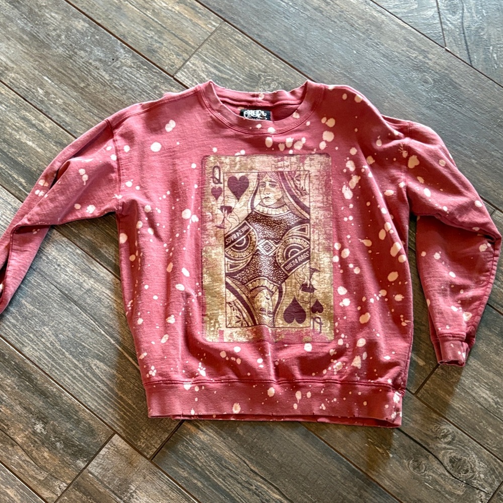 American Rag Red Graphic Crewneck Sweater